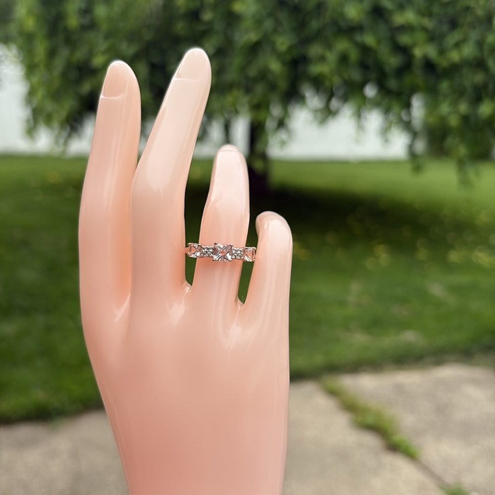 Natural Morganite 1.07 carat Designer 14k Rose Gold over Sterling Size 8 - Picture 14 of 14